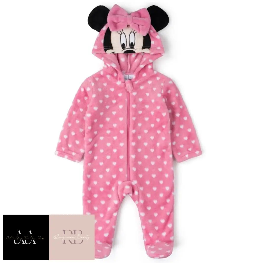 Baby M Mouse Fleece Onesie/All In One (0-9 Months)