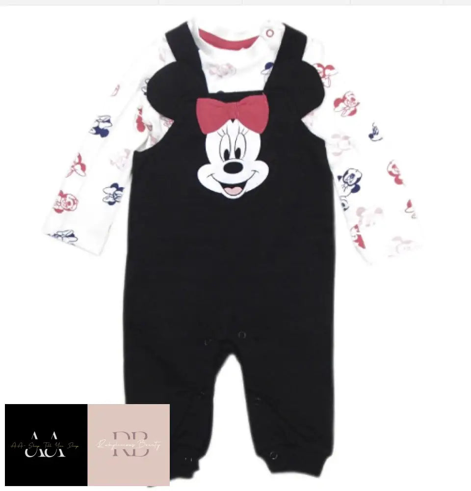 Baby Minnie Mouse Dungaree & Bodysuit Outfit (0-24 Months)