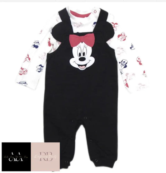 Baby Minnie Mouse Dungaree & Bodysuit Outfit (0-24 Months)