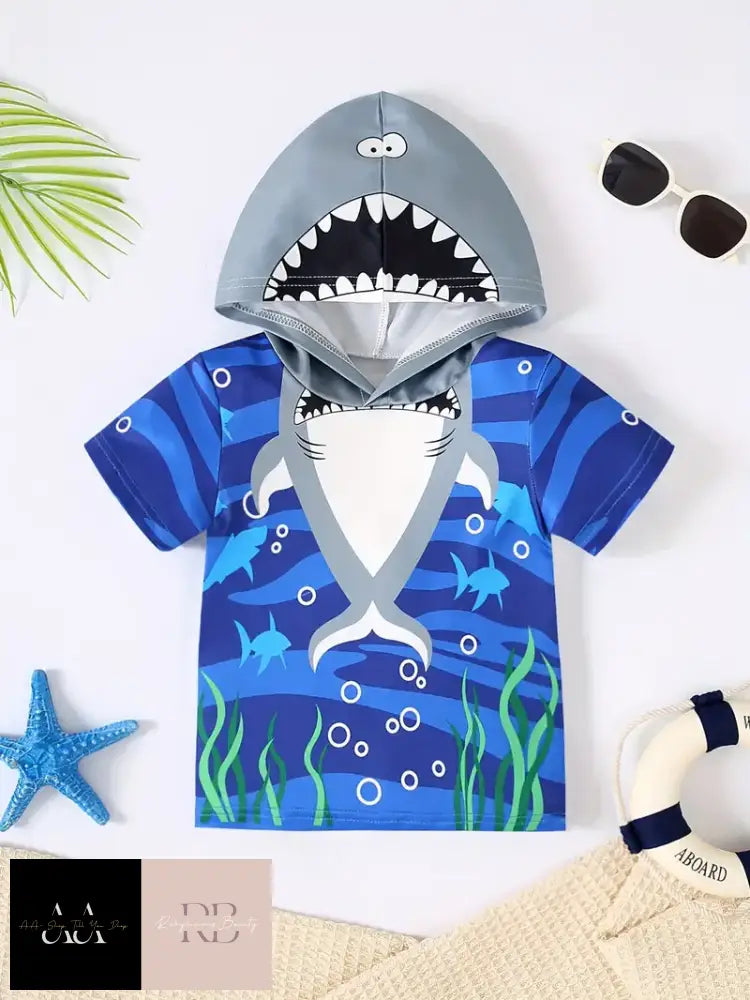 Baby’s Creative Shark Hooded T-Shirt - 6/24Months