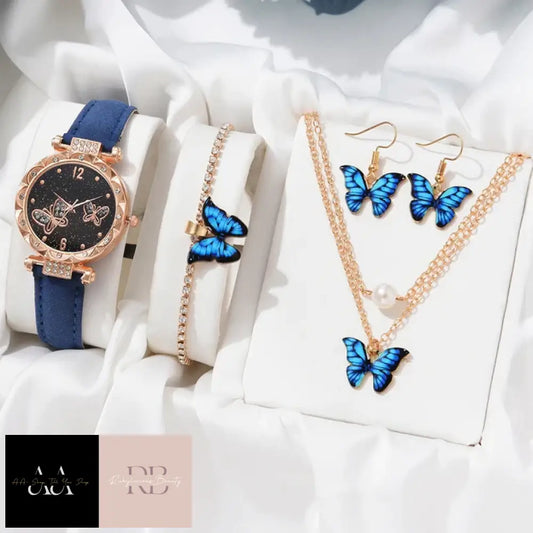 Blue Butterfly - 5Pcs Watch Set Choice Of Design