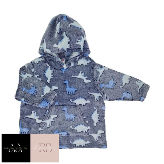 Blue Dino Coral Hoodie (6M-3Y)