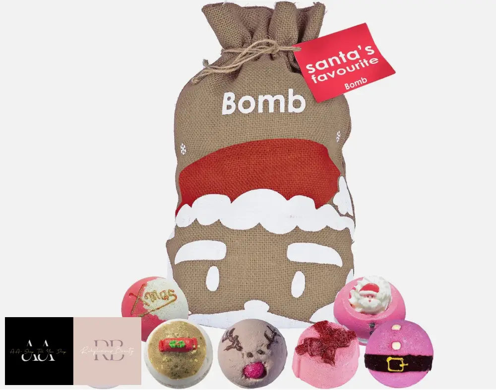 Bomb Cosmetics Santa’s Favourite Handmade Hessian Sack Bath Blaster Gift Pack