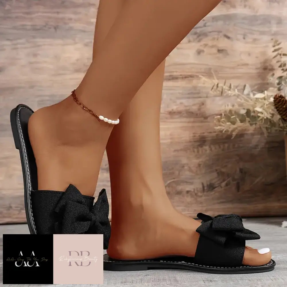 Bow Flats - Black Sandals