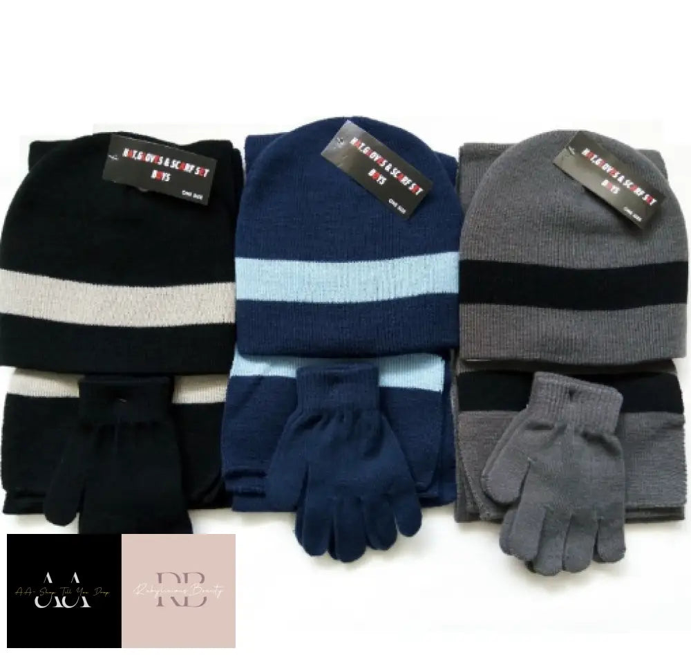 Boys Hat Scarf & Gloves Set