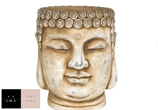 Buddha Head Cement Planter - Medium Size 18X14Cm