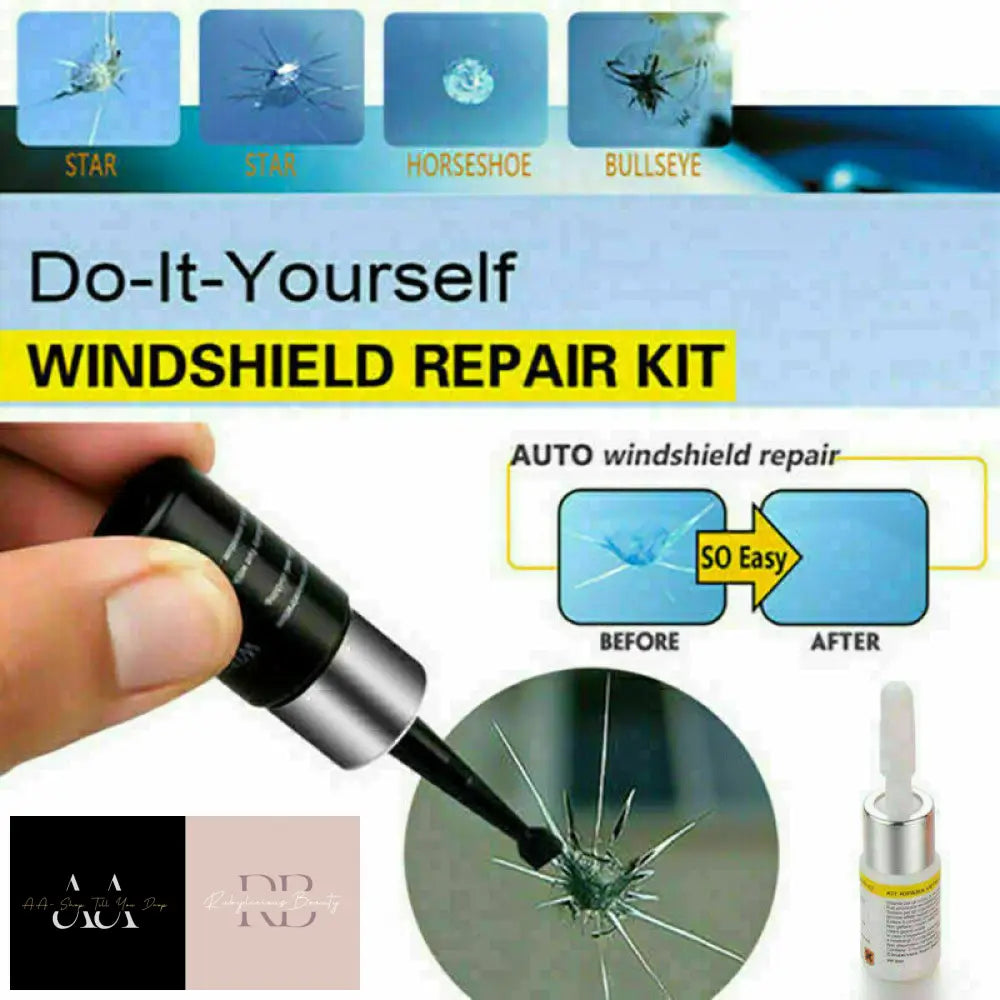 Car Window Glass Crack Chip Resin Windscreen Windshield Repair Diy Tool Kit