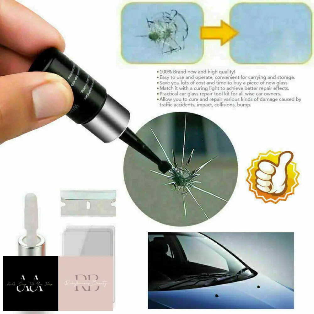 Car Window Glass Crack Chip Resin Windscreen Windshield Repair Diy Tool Kit