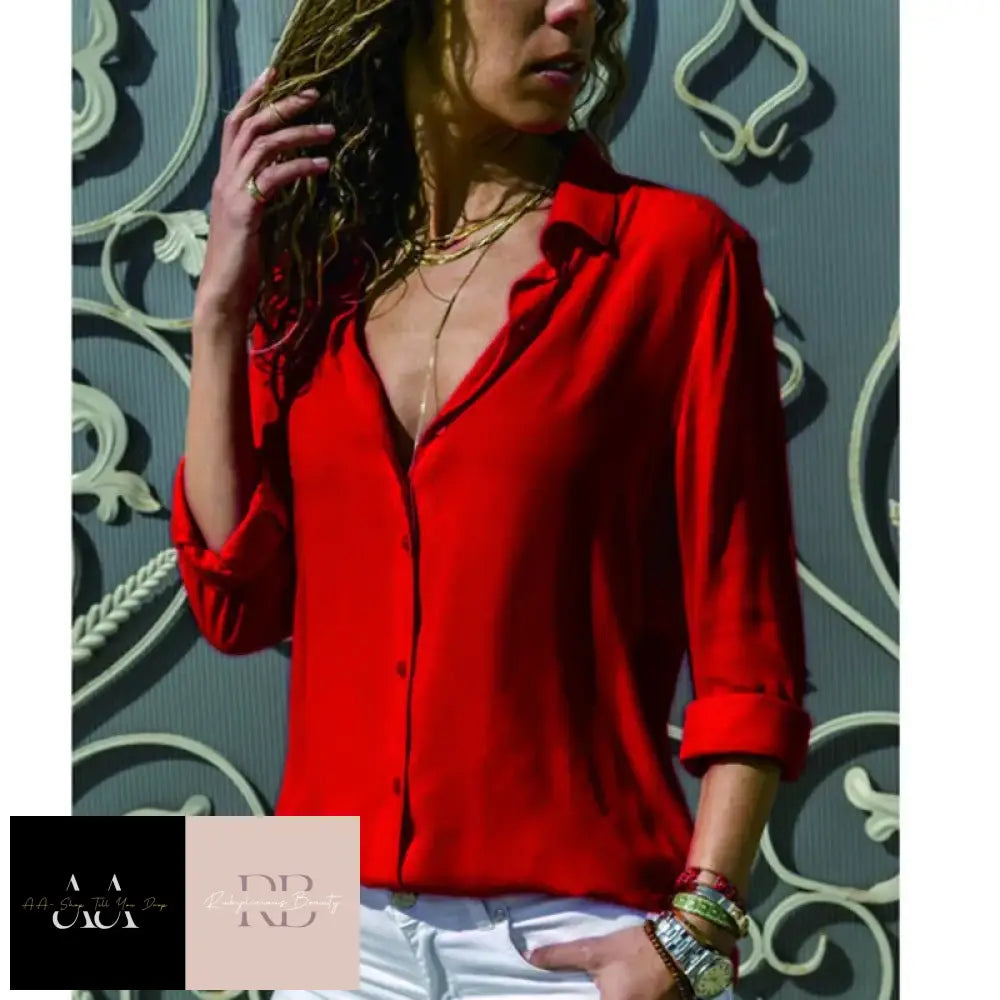 Casual Blouse Long Sleeve - Choice Of Colour And Size