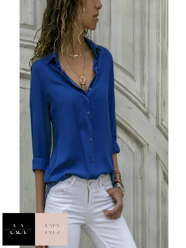 Casual Blouse Long Sleeve - Choice Of Colour And Size