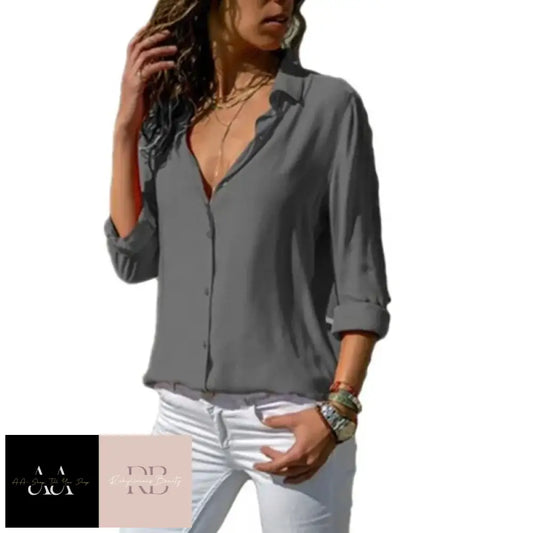 Casual Blouse Long Sleeve - Choice Of Colour And Size