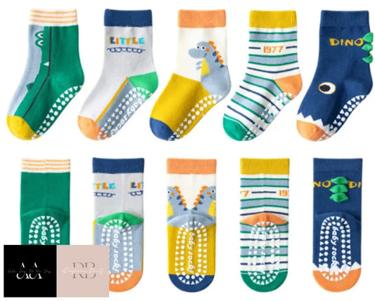 Children’s Cotton Non-Slip Socks X5