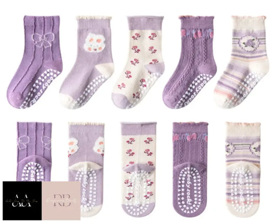 Children’s Cotton Non-Slip Socks X5