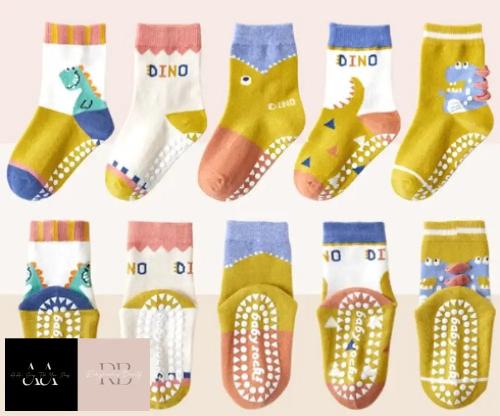 Children’s Cotton Non-Slip Socks X5