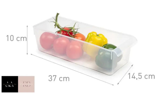 Clear Fridge Organiser Storage Box - 10 X 37 14.5Cm Fridge Storage