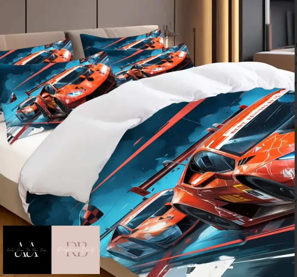 Cool Racing Car Print Duvet Cover Set - Sizes