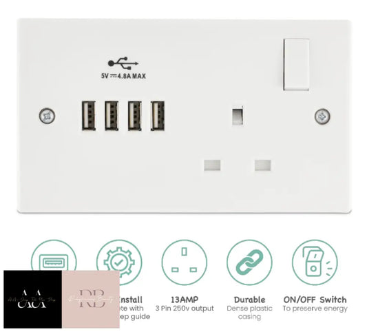 Daewoo Single Socket With 4 Usb Ports