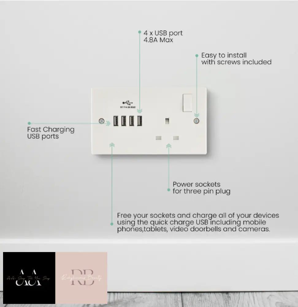 Daewoo Single Socket With 4 Usb Ports