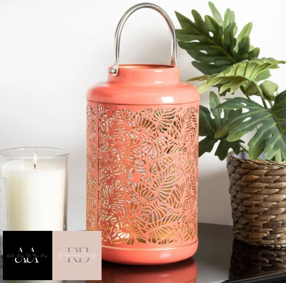 Decorative Metal Lantern - Coral 27Cm