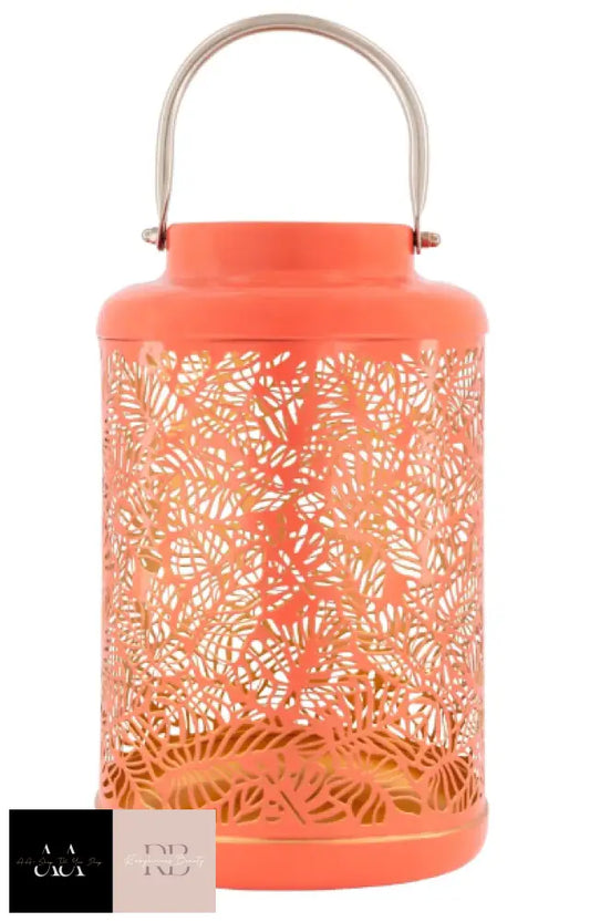 Decorative Metal Lantern - Coral 27Cm