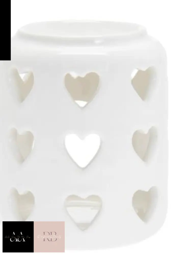 Desire Hearts White Ceramic Wax Melt Warmer