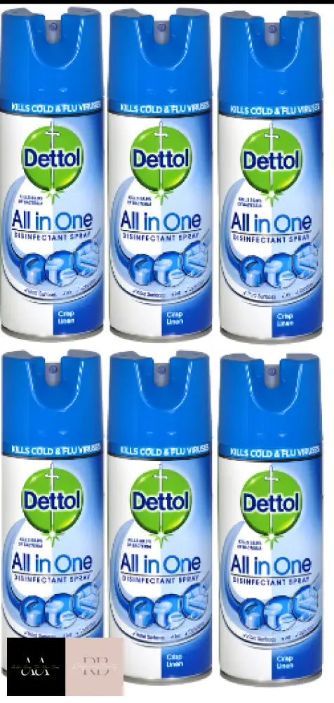 Dettol All-In-One Crisp Linen Disinfectant Spray 6 X 400Ml