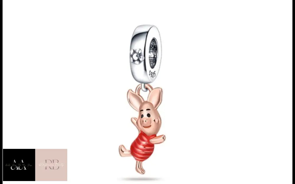 Disney 925 Sterling Silver Charm - Choice Of Design Piglet (Winnie The Pooh)