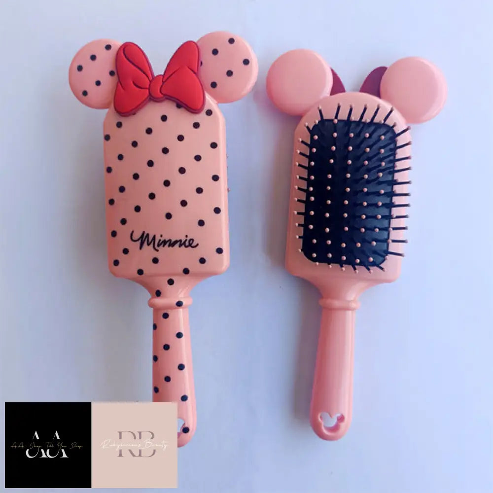 Disney Air Cushion Massage Combs - Choice Of Character Dotted Minnie Mouse