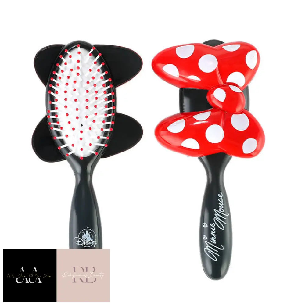 Disney Air Cushion Massage Combs - Choice Of Character Minnie Mouse Bow