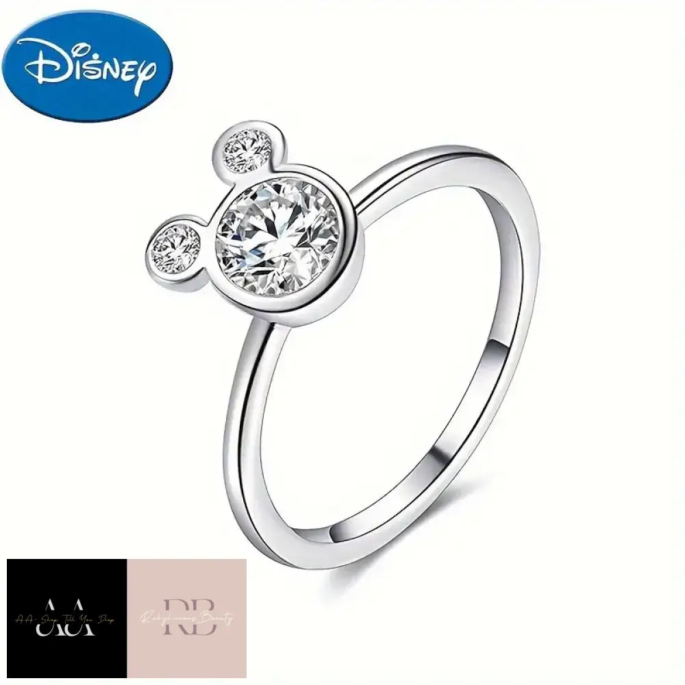 Disney Officially Authorized Mickey Mouse Open Ring With Cubic Zirconia