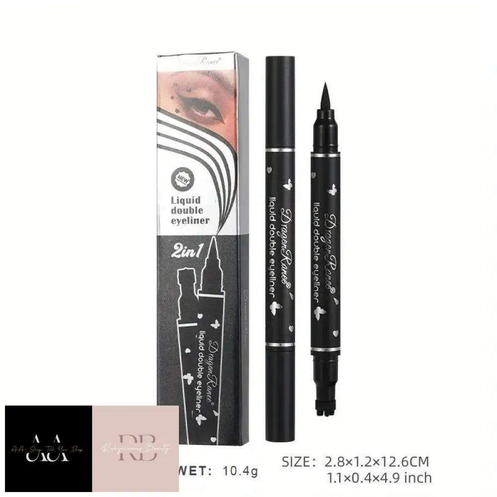 Double-Headed Stamp Eyeliner Pen - Black Choice Of Design