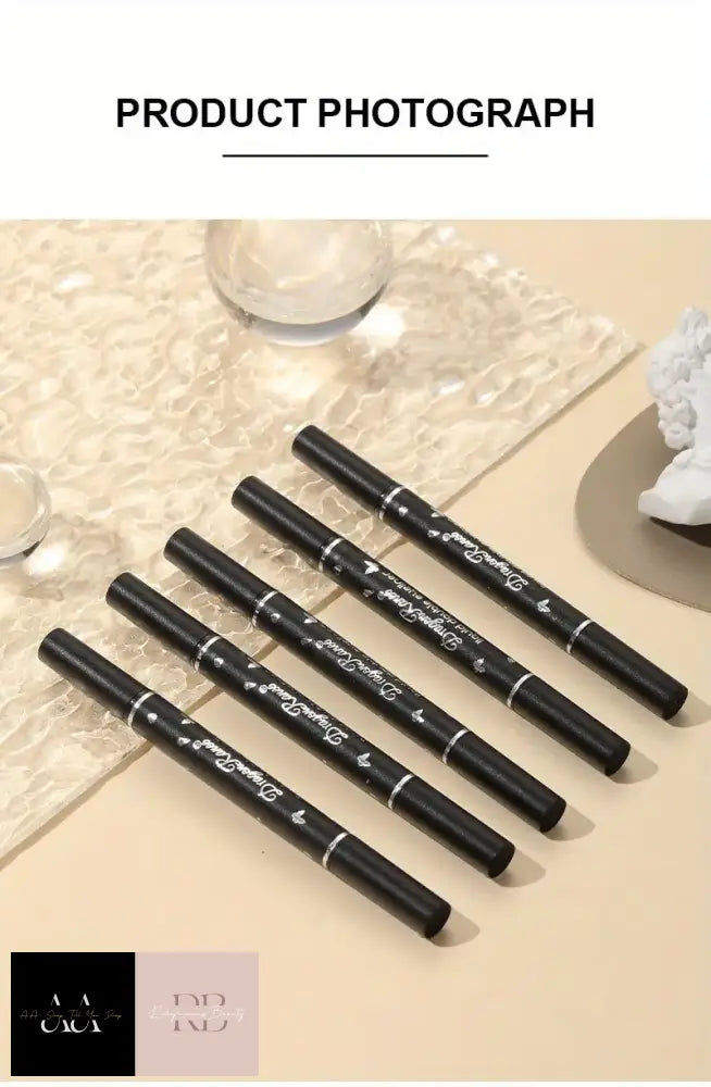 Double-Headed Stamp Eyeliner Pen - Black Choice Of Design