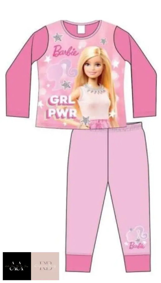Girls Kids Infant Toddler Barbie Character Long Sleeve Pyjamas Pjs Set Age 4-8