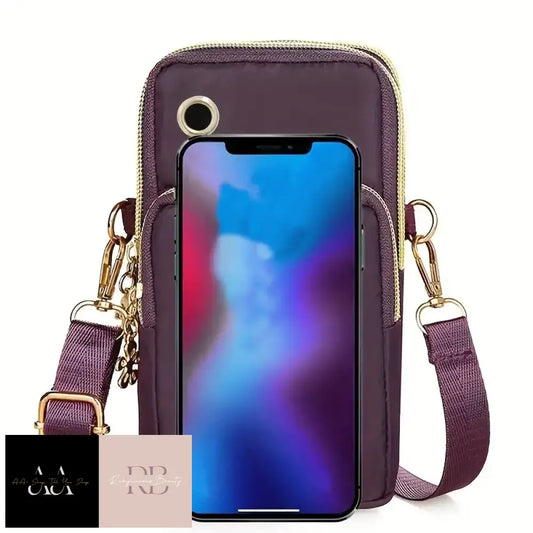 Girl’s Oxford Bag Mobile Phone Satchel Pocket Money - Purple