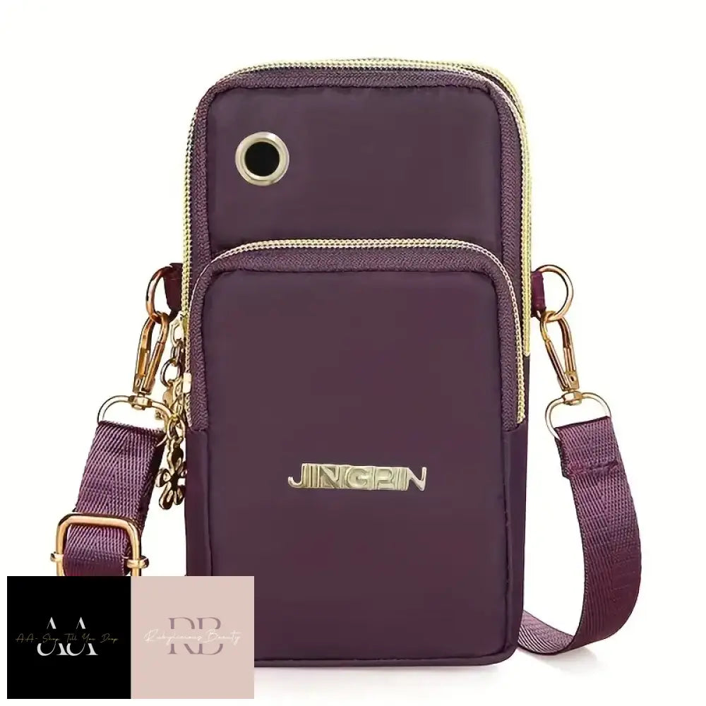 Girl’s Oxford Bag Mobile Phone Satchel Pocket Money - Purple