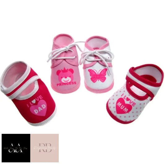 Girls Terry Cotton Shoes (0-4 Months)
