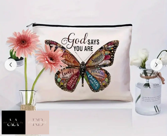 God Says You Are... Print Cosmetics Travel Bag