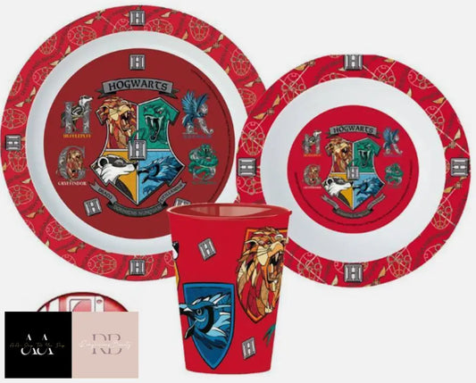 Harry Potter Childrens Kids Toddlers 3 Pc Dinner Breakfast Set Plate Bowl Cup
