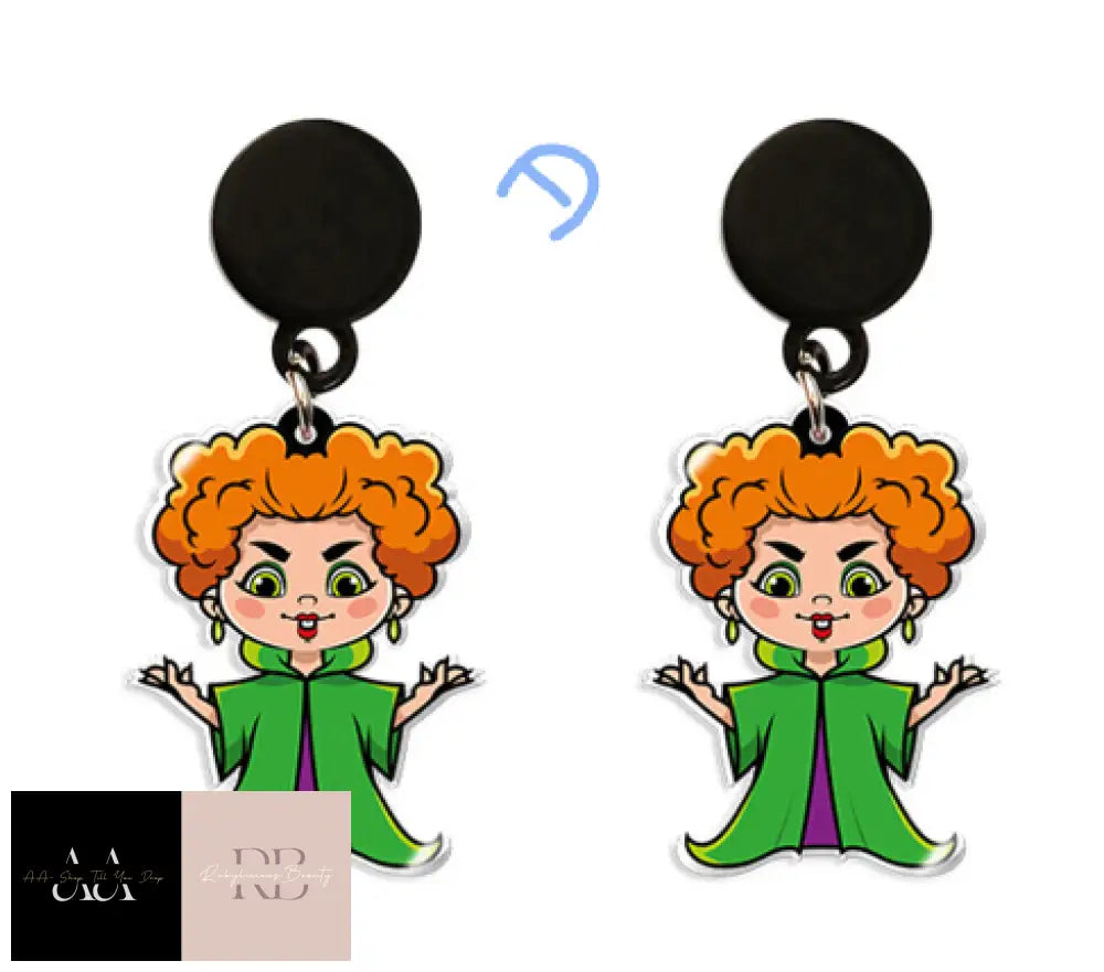 Hocus Pocus The 2 Witches Fabulous Drop And Dangle Earrings Halloween Pocus