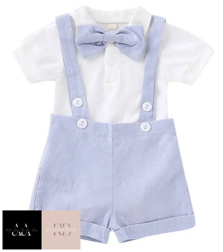 Infant Newborn Baby Boys Gentleman Short Suit Romper Bodysuit Outfit Set Clothes