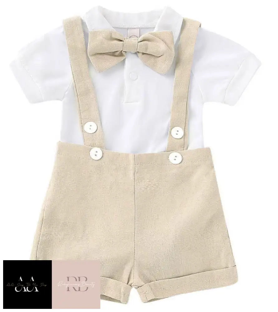 Infant Newborn Baby Boys Gentleman Short Suit Romper Bodysuit Outfit Set Clothes