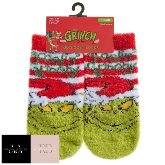 Infants Christmas Grinch 1 Pair Cosy Socks With Grippers