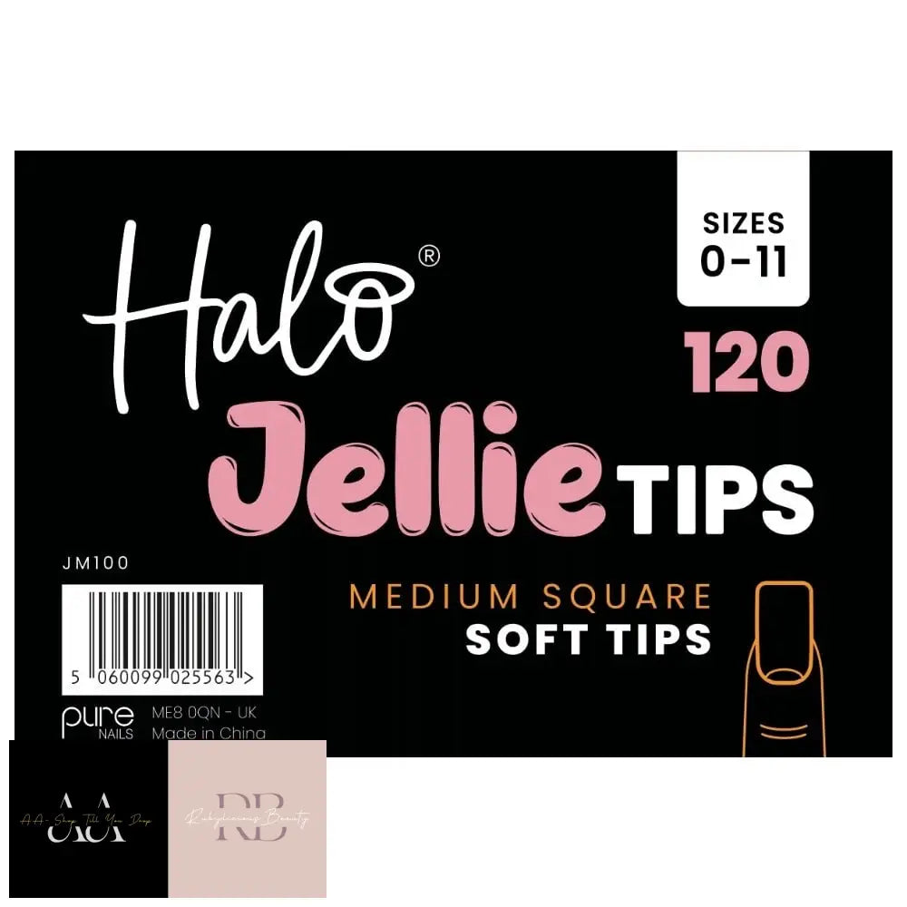 Jellie Tips Soft Gel Nail Medium Square X120 Sizes 0-11