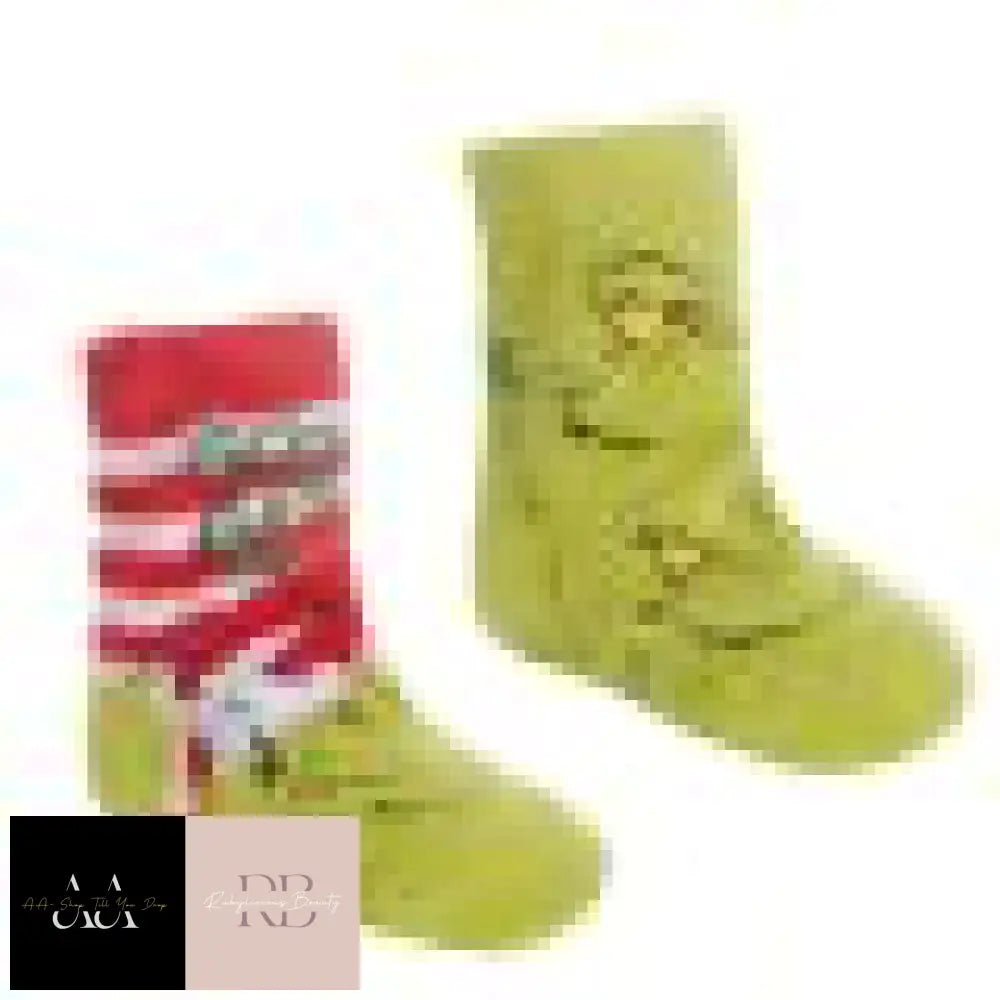 Kids Christmas Grinch 1 Pair Cosy Socks With Grippers