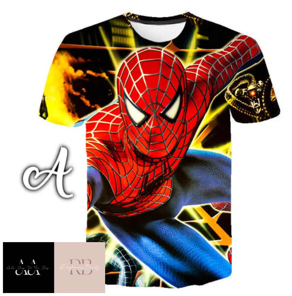 Kids Spiderman 3D Print Short Sleeve T-Shirt