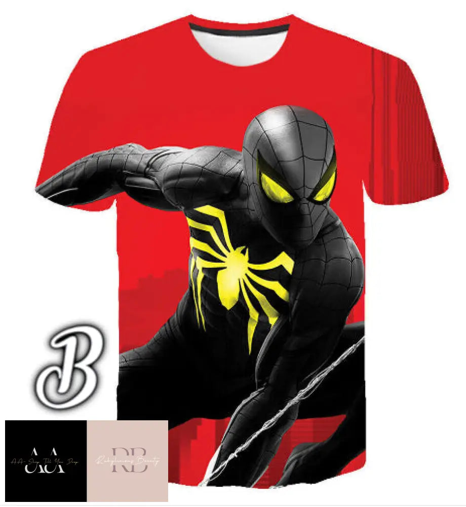 Kids Spiderman 3D Print Short Sleeve T-Shirt