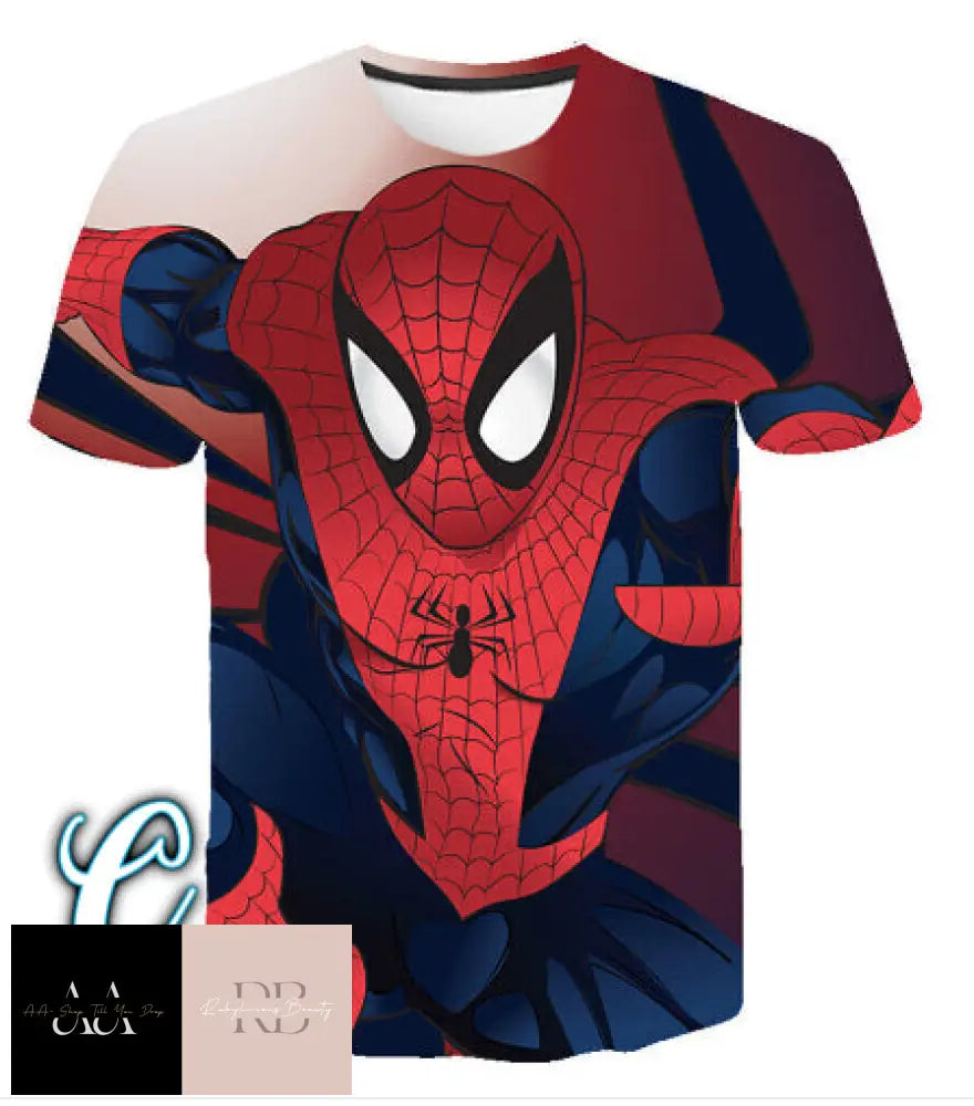 Kids Spiderman 3D Print Short Sleeve T-Shirt