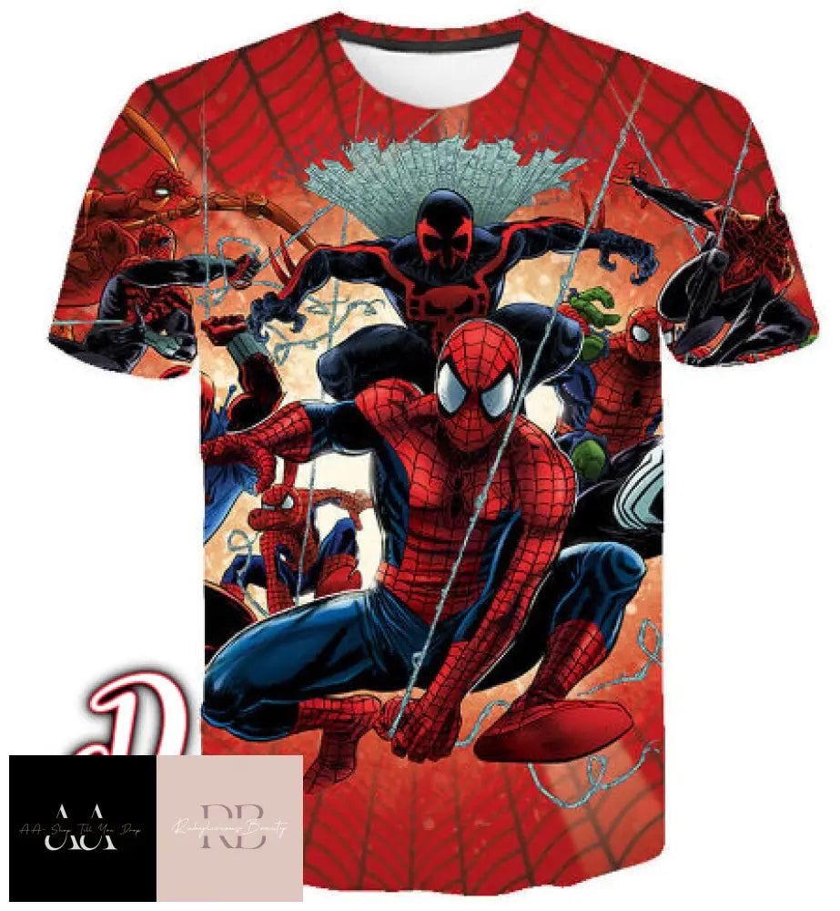 Kids Spiderman 3D Print Short Sleeve T-Shirt