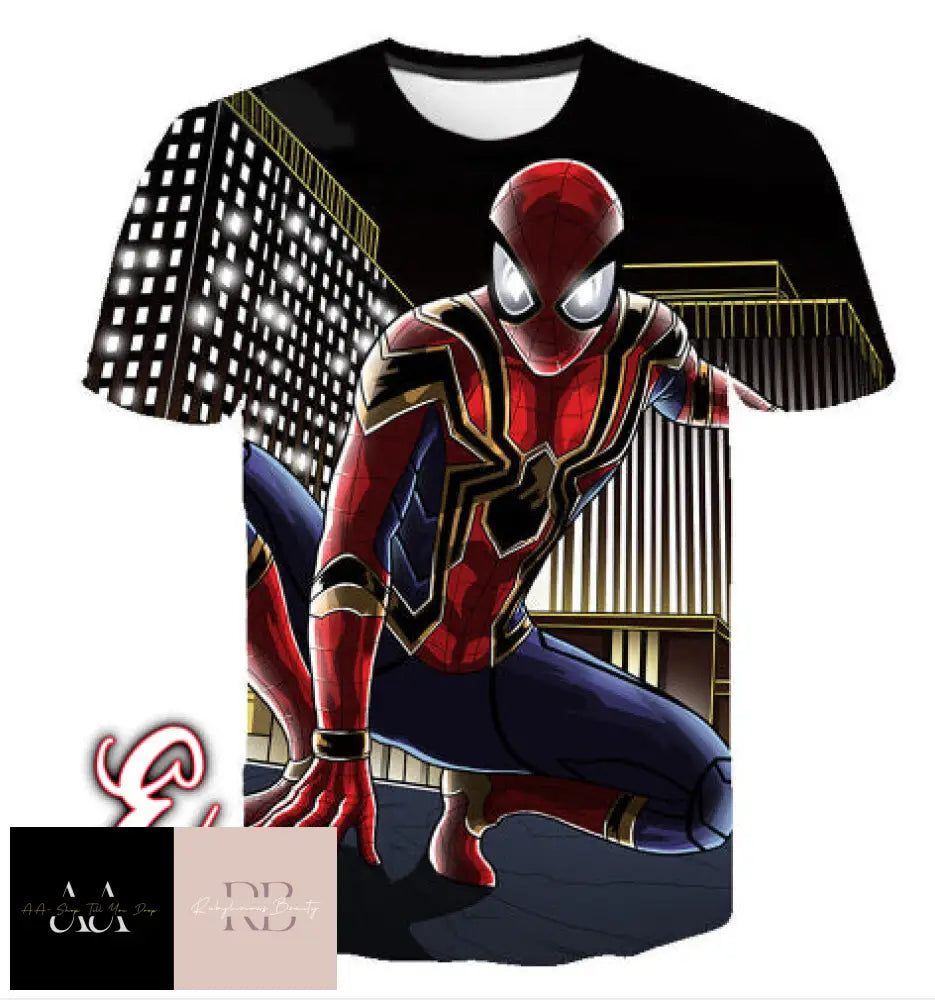 Kids Spiderman 3D Print Short Sleeve T-Shirt