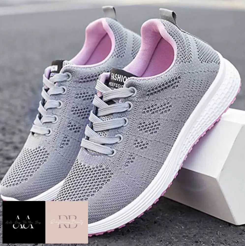 Ladies Breathable Casual Lace-Up Running Sport Trainers Workout Walking Shoes